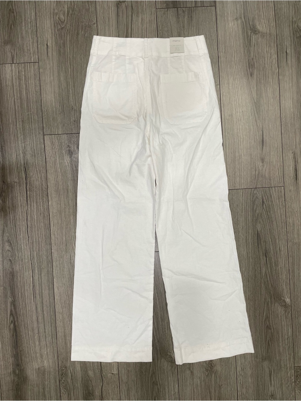 NWT Anthropologie Maeve Colette Linen Stretch Full Length Wide Leg Pants White - Picture 9 of 9